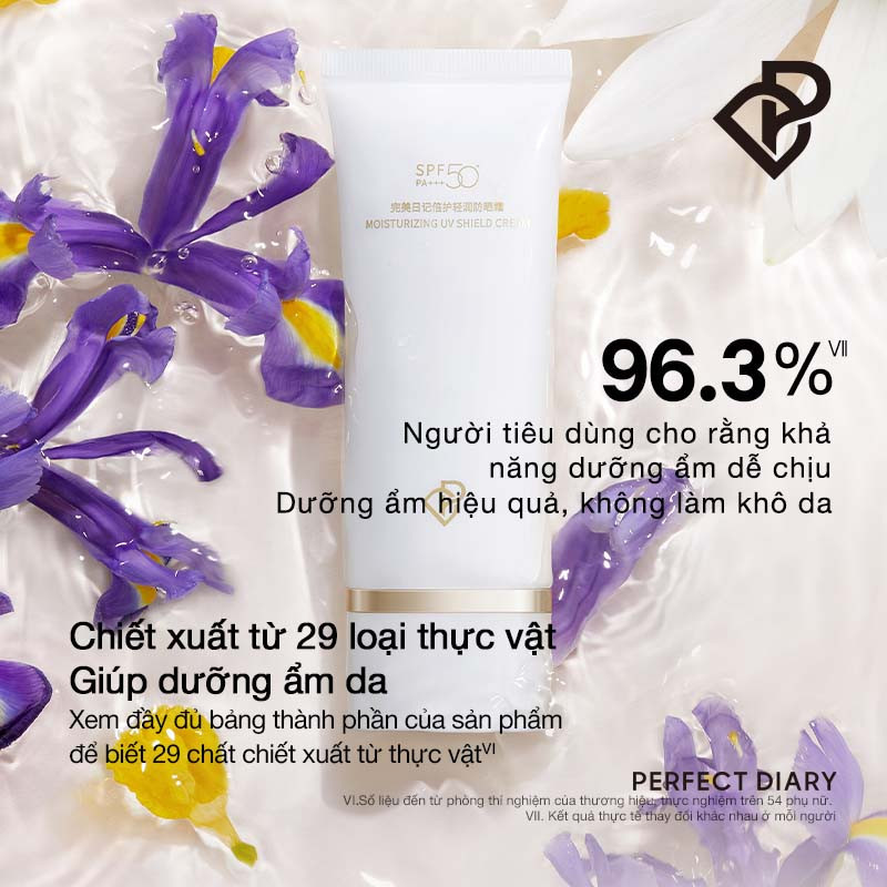 Kem chống nắng dưỡng da PERFECT DIARY SPF50+ bảo vệ khỏi tia UV PA+++ dưỡng ẩm dung tích 60ml