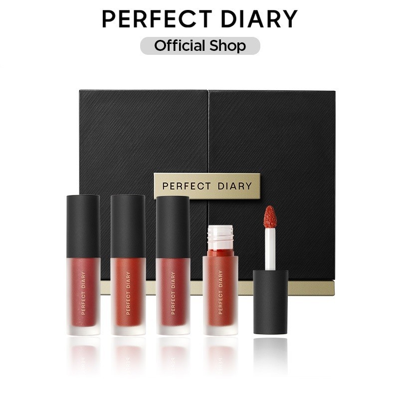 Bộ Son Môi Trang Điểm PERFECT DIARY Dạng Kem Màu Lì Mịn Như Nhung Thời Trang 1.5g/Cái (Có Bán Lẻ)