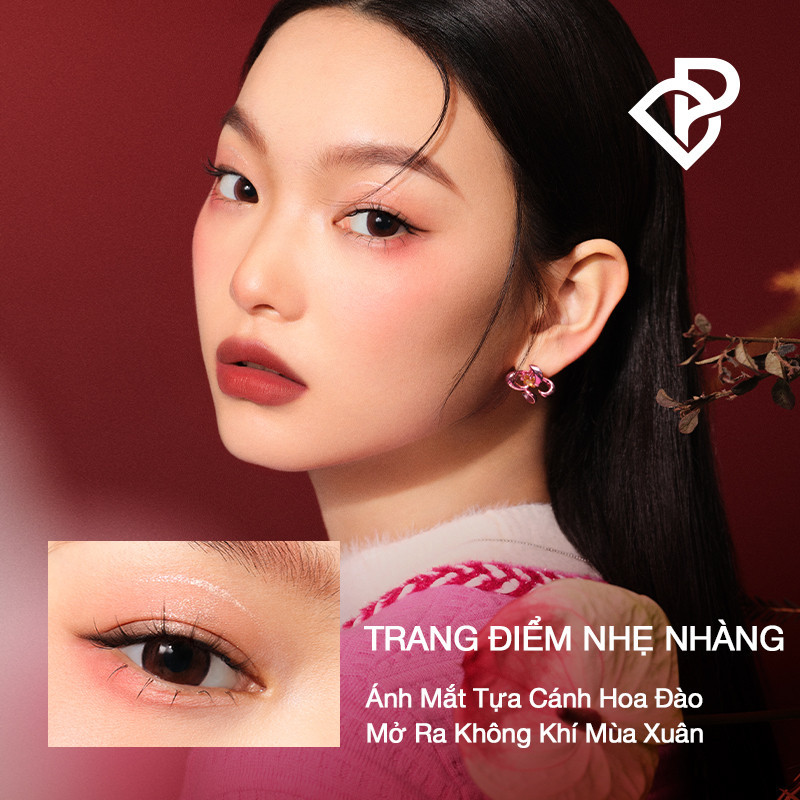 Bảng phấn mắt PERFECT DIARY 12 màu sắc hiệu ứng ánh nhũ lấp lánh kèm cọ trang điểm 14g | BigBuy360 - bigbuy360.vn