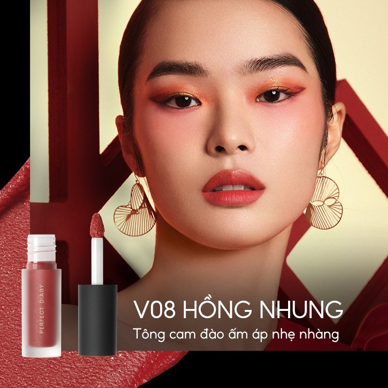 Bộ Son Môi Trang Điểm PERFECT DIARY Dạng Kem Màu Lì Mịn Như Nhung Thời Trang 1.5g/Cái (Có Bán Lẻ)