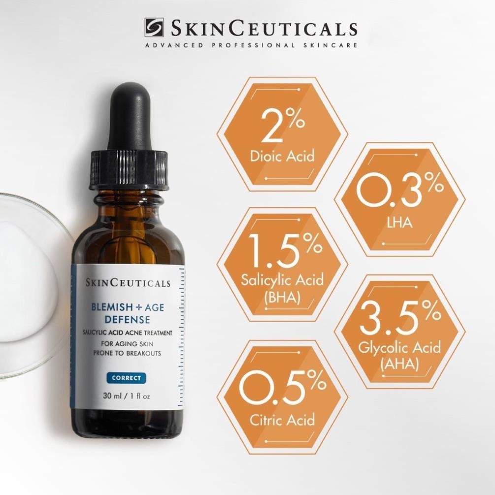 [BẢN MỸ-30ML] Serum kiểm soát dầu, xóa mụn và chống lão hóa SkinCeuticals Blemish + Age Defense 30ml