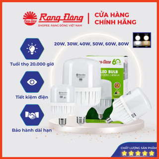 Bóng đèn led chiếu sáng bulb trụ rạng đông, 20w, 30w, 40w, 50w, 60w, 80w model bulb trụ