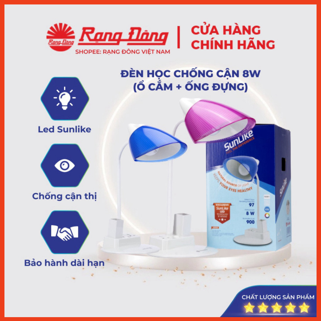 Đèn học Rạng Đông 8W để bàn chống cận thị chăm sóc mắt cho bé MODEL RD-RL-40 8W (OC-OB)