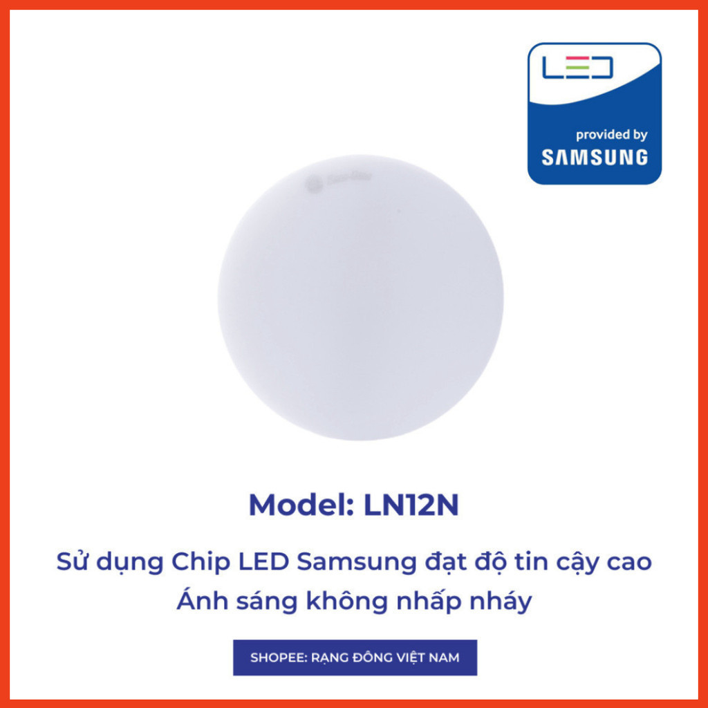 Đèn LED ốp trần tròn 12W,18W,24W đế nhựa Rạng Đông phi 170,220,300 siêu sáng, tiết kiệm điện MODEL L