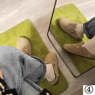 Nam Nữ Phù Hợp Với Retro Da Mềm Nửa Trượt Thoải Mái Nút Chai Birkenstocks Phẳng Bên Ngoài Mặc Thường Ngày Kích Thước Lớn
