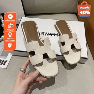 Dép nữ chữ H quai ngang DA mềm êm chân chống nước tốt - Chữ h