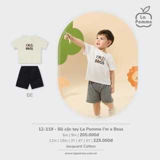 La pomme ss2024 bộ cộc tay la pomme i'm a boss cho bé