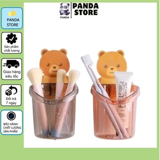 Cốc gấu để bàn trải đánh răng, giá đựng bàn trải dán tường hình gấu