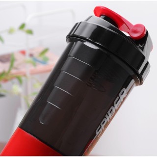 Bình lắc whey, bình nước thể thao tập gym shaker đựng protein 3 ngăn tiện lợi, dung tích 500ml - b14