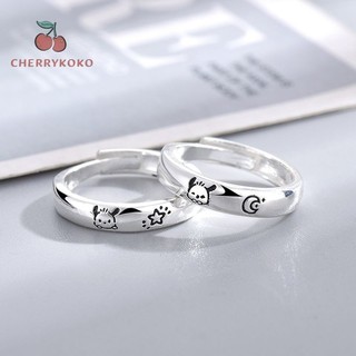 🍒🍒Cherrykoko Nhẫn Cặp Hình Mặt Trăng / Mặt Trời /pochacco Thời Trang