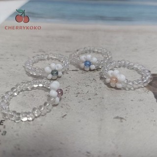 💞Cherry💞 Nhẫn hình Hoa hạt cườm handmade