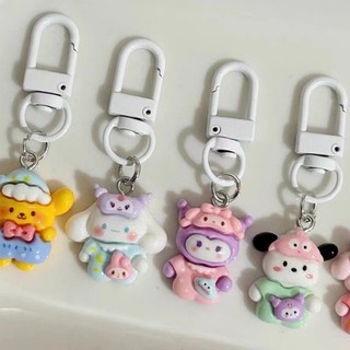 🍒🍒Cherrykoko Móc khóa mặt nhân vật Sanrio Kuromi Hello Kitty Cinnamoroll dễ thương