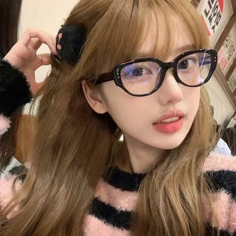 🍒🍒CHERRYKOKO Kính Râm Bảo Vệ Mắt Mèo Màu Đen Phong Cách Retro