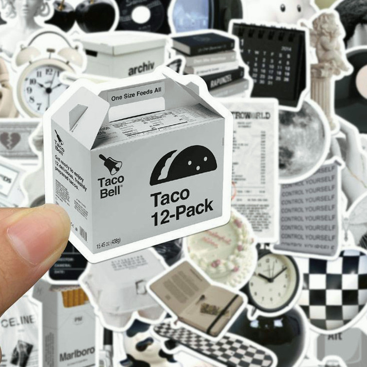 🍒🍒CHERRYKOKO Bộ 45/50/57/61 Miếng Dán Chống Thấm Nước Phong Cách Đơn Giản Cho Điện Thoại / Laptop