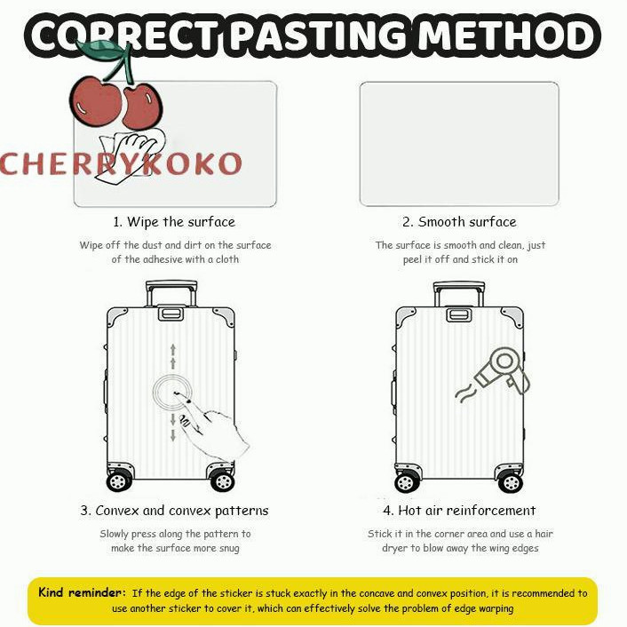 🍒🍒CHERRYKOKO Bộ 45/50/57/61 Miếng Dán Chống Thấm Nước Phong Cách Đơn Giản Cho Điện Thoại / Laptop