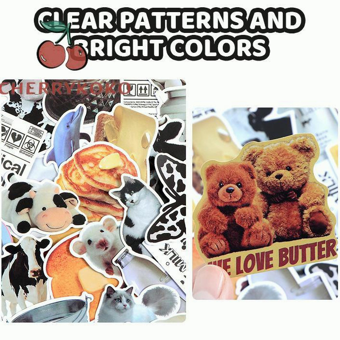 🍒🍒CHERRYKOKO Bộ 45/50/57/61 Miếng Dán Chống Thấm Nước Phong Cách Đơn Giản Cho Điện Thoại / Laptop