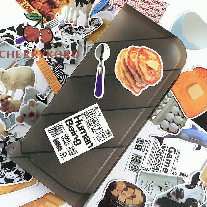 🍒🍒CHERRYKOKO Bộ 45/50/57/61 Miếng Dán Chống Thấm Nước Phong Cách Đơn Giản Cho Điện Thoại / Laptop