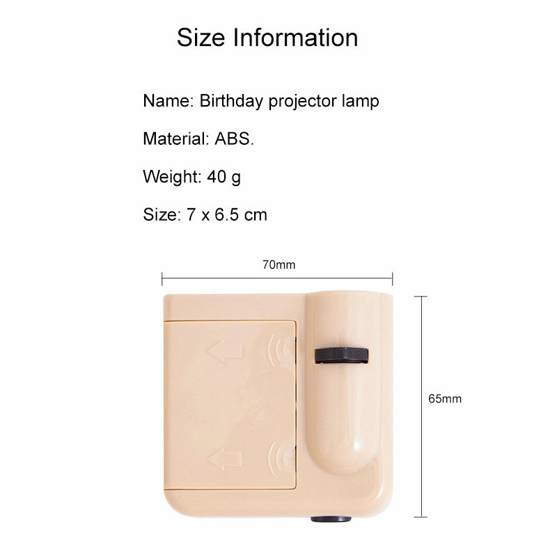 🍒🍒CHERRYKOKO Máy Chiếu Mini Tạo Phông Nền HAPPY BIRTHDAY, Background Chụp Hình Sinh Nhật