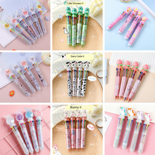 🍒🍒CHERRYKOKO Bút bi 10 màu cực dễ thương, bút đánh dấu tiện dụng làm quà tặng văn phòng phẩm giá rẻ