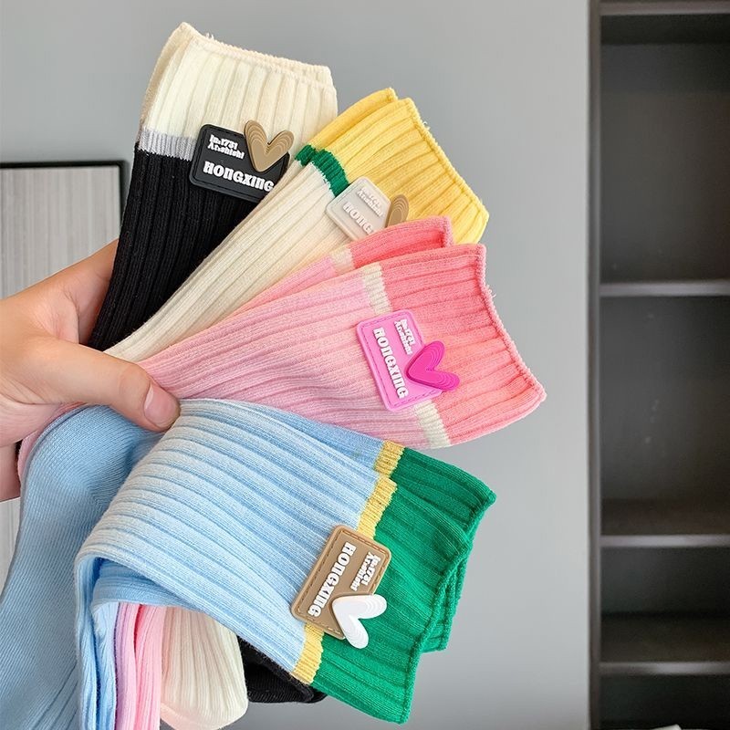 🍒🍒Cherrykoko Vớ Cotton Mỏng Họa Tiết Sọc Nhiều Màu Sắc Thời Trang Nhật Hàn Dành Cho Nữ