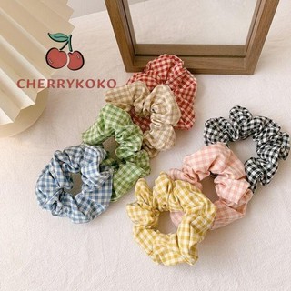 🍒🍒CHERRYKOKO Dây buộc tóc, cột tóc vải scrunchies caro cao cấp Orin