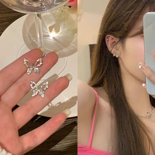 🍒🍒CHERRYKOKO Đôi khuyên tai mạ bạc hình bướm sành điệu