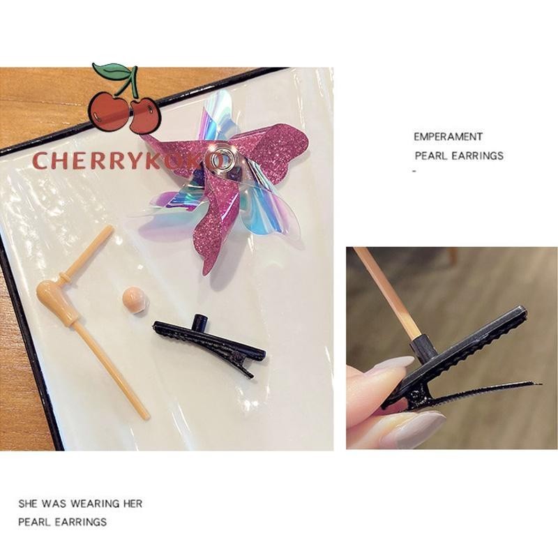🍒🍒CHERRYKOKO Kẹp Tóc Hình Cối Xay Gió Dễ Thương Dành Cho Bé Có Thể Xoay Vòng