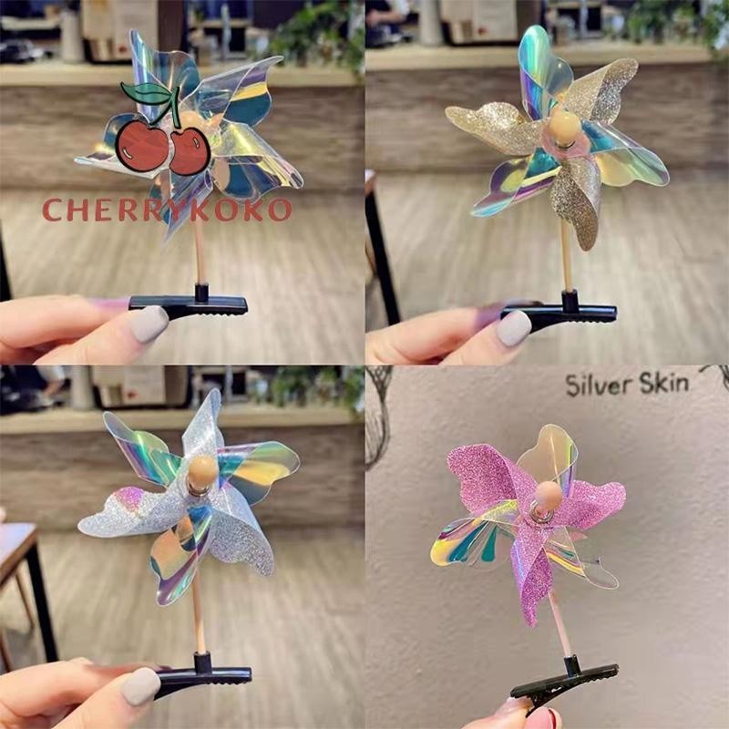 🍒🍒CHERRYKOKO Kẹp Tóc Hình Cối Xay Gió Dễ Thương Dành Cho Bé Có Thể Xoay Vòng