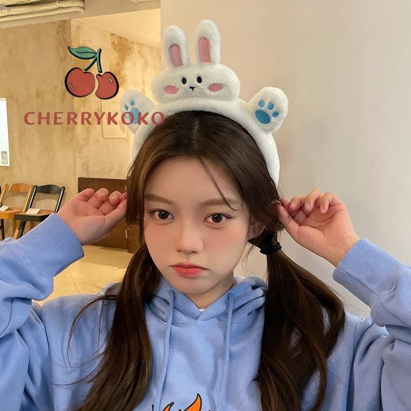 💞Cherry💞 Băng Đô Cài Tóc Hình Thú Hoạt Hình Bằng Nhung Lông Thời Trang