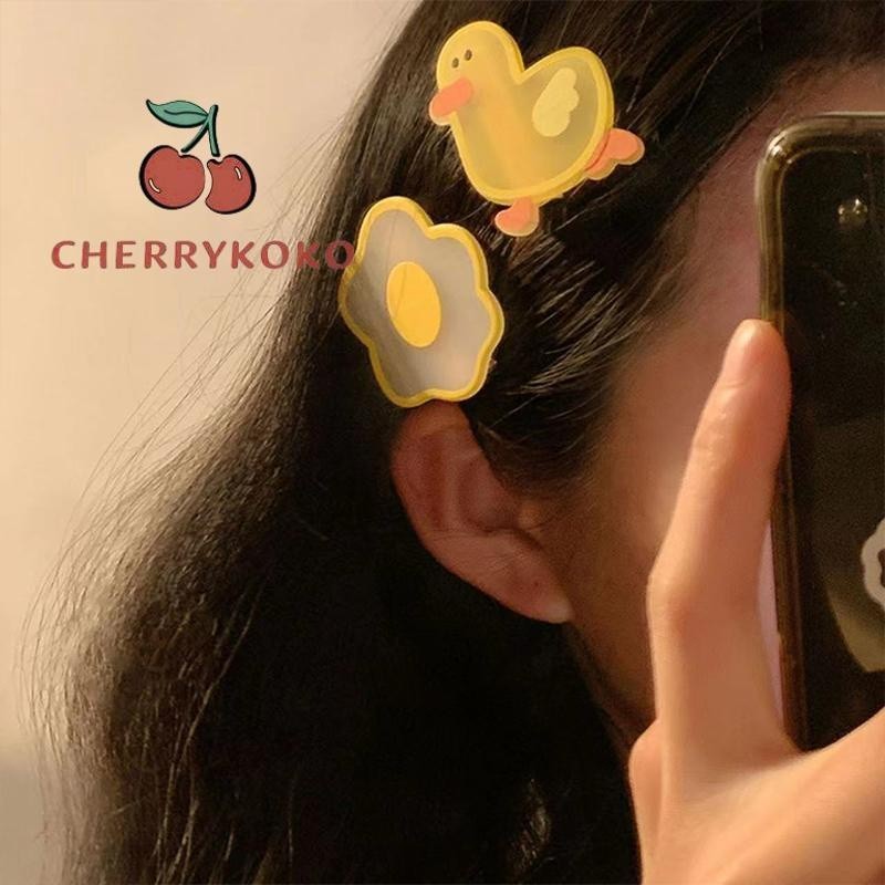 🍒🍒CHERRYKOKO Kẹp Tóc Hình Chú Vịt Vàng Nhỏ Nhắn Dễ Thương Cho Bé Gái