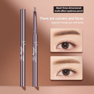  Raspberry Chì kẻ lông mày hai đầu không thấm nước tiện dụng bút kẻ chân mày lâu trôi hai đầu Eyebrow Pencil 