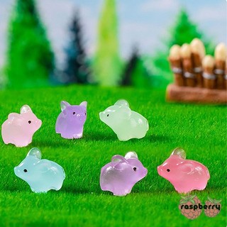🍓Raspberry🍓 Tượng Heo Dạ Quang mini Bằng Nhựa resin diy Trang Trí Nhà Cửa