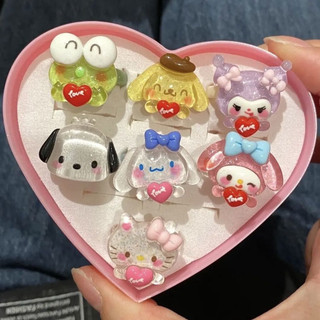 🍓Raspberry🍓 Sanrio Nhẫn Hình Cún Sanrio Dễ Thương Có Cinnamon Kuromi Điều Chỉnh Kích Cỡ