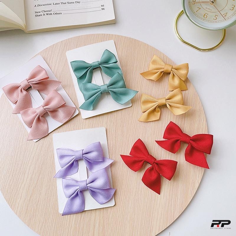 🍓Raspberry🍓 Set Kẹp Tóc Nơ Dễ Thương Cho Bé Gái