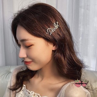 🍓Raspberry🍓 Kẹp Tóc Chữ Đính Đá Thời Trang