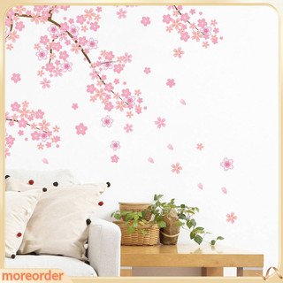 (MORE) Miếng dán trang trí tường họa tiết hoa anh đào với kích thước 50cm x 70cm đầy tiện lợi