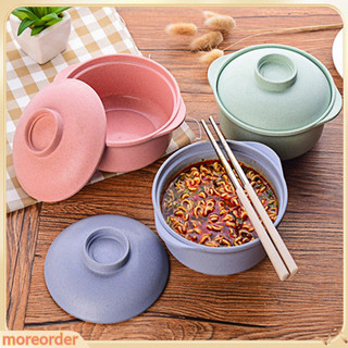 Bát ăn mì có nắp đậy bằng lúa mạch chống mài mòn tiện lợi