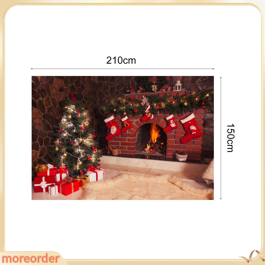 Phông nền vải treo tường trang trí giáng sinh hình chữ nhật in hình ông già noel