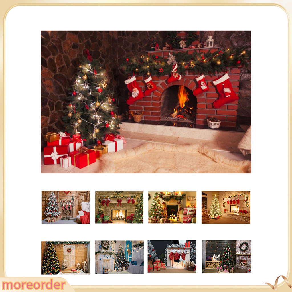 Phông nền vải treo tường trang trí giáng sinh hình chữ nhật in hình ông già noel