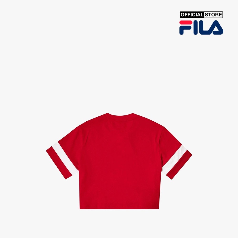 FILA - Áo croptop nữ cổ tròn tay ngắn Heritage Loose Fit Small Logo FW2RSF2074F-DRE