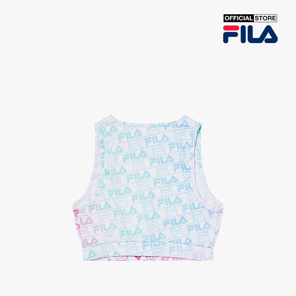 FILA - Áo ba lỗ nữ cổ tròn phom croptop Regular Monogram FW2VTF2088F-WHI