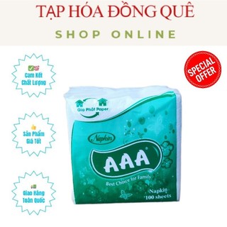 Giấy ăn vuông 3a bịch 100 tờ 330 x 330mm