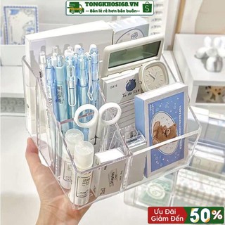 Hộp Đựng Bút Để Bàn Kệ Để Đồ Bằng Acrylic Trong Suốt Nhiều Ngăn Đa Năng, Kệ Đựng Đồ Dùng Học Tập Để Bàn Sắp Xếp Gọn Gàng