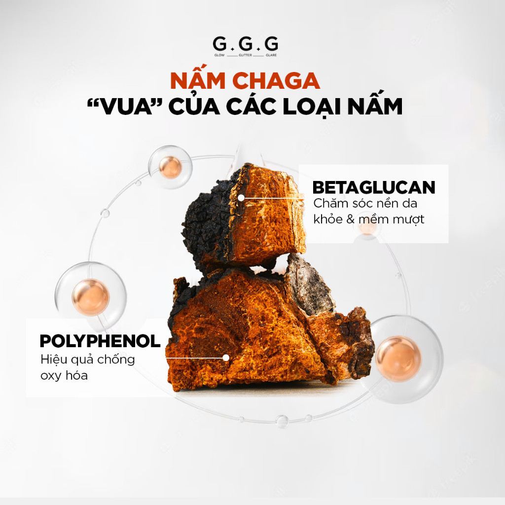 Booster Nấm Chaga serum cấp ẩm chuyên sâu làm dịu & phục hồi da tức thì G.G.G Booster Chaga 30ml