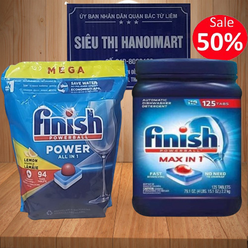 Viên rửa bát Finish All in 1 max 94 viên chính hãng [rẻ vô địch], 110