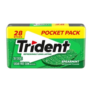 (ShipHỏaTốc) TRIDENT - Kẹo Cao Su Không Đường Vị Bạc Hà, Sugar Free Gum with Xylitol, Spearmint, 28 Tép (50.4g)