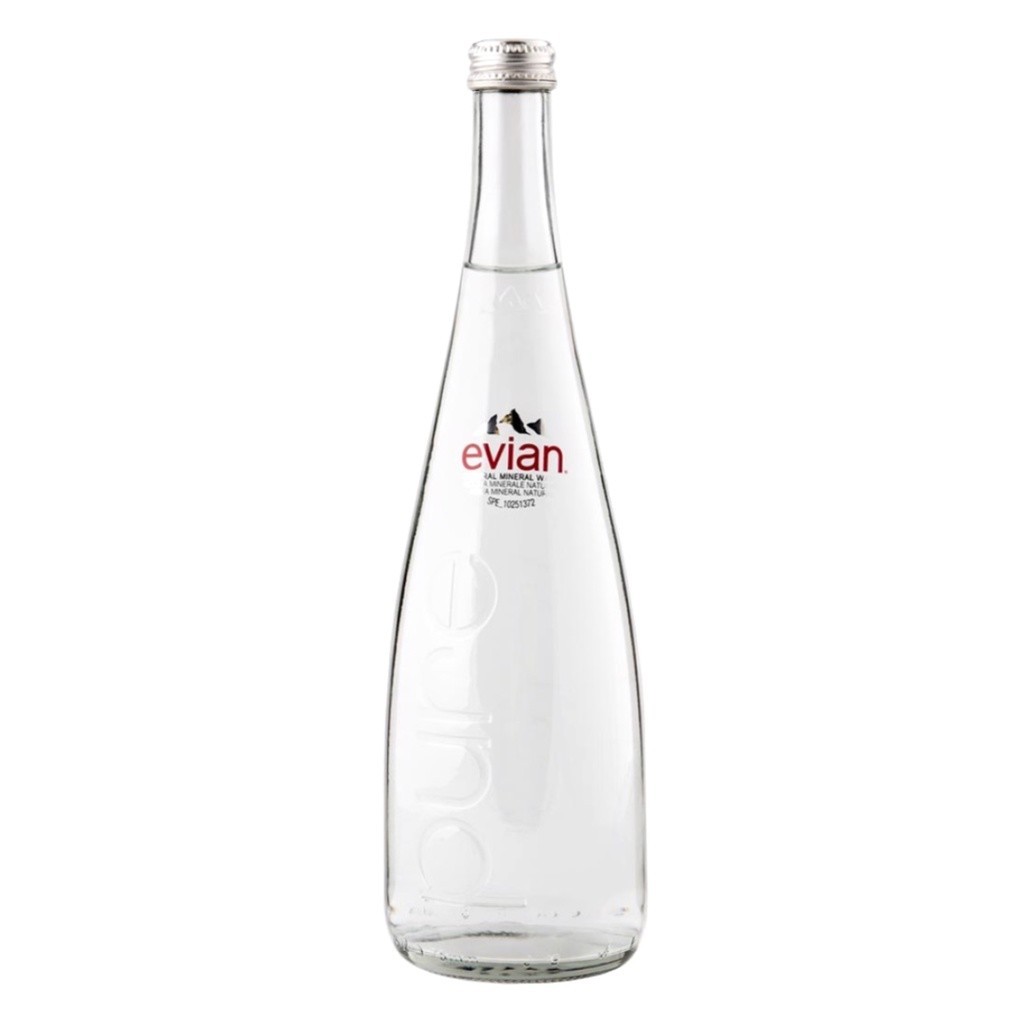 (Set 2 Chai) Nước Khoáng Thiên Nhiên, Natural Mineral Water, Glass Bottle (75cl) - EVIAN