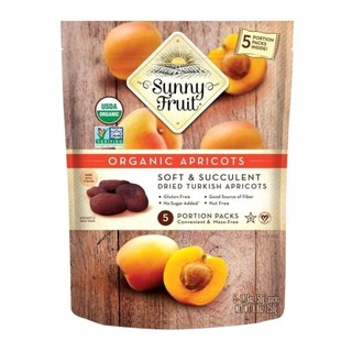 Mơ khô hữu cơ, organic dried turkish apricots, soft & succulent, 5 gói, 8.8 oz - sunny fruit
