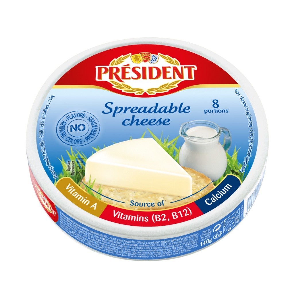 Phô Mai Phết, Spreadable Cheese, 8 Phần  - PRESIDENT