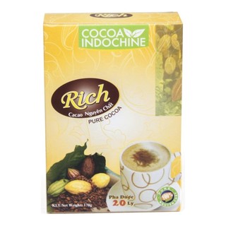 Bột cacao, hộp vàng, rich pure cocoa powder - cocoa indochine